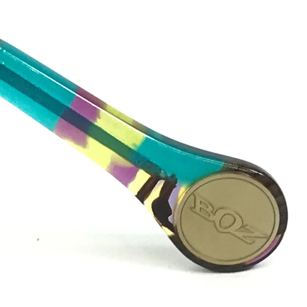 BOZ Eyeglasses Frames ZOUK 7025 Purple Turquoise Horn Cat Eye 52-18-140